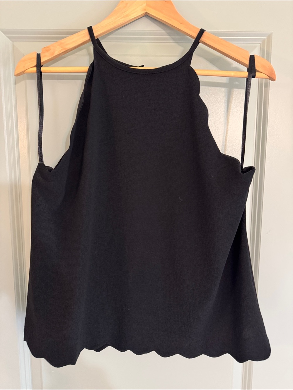 Altar'd State Black Scalloped-Hem Halter Cami